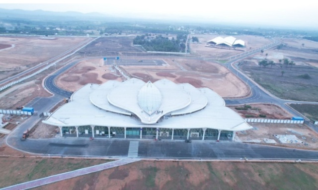 Ấn Độ khánh thành sân bay hoành tráng hình hoa sen